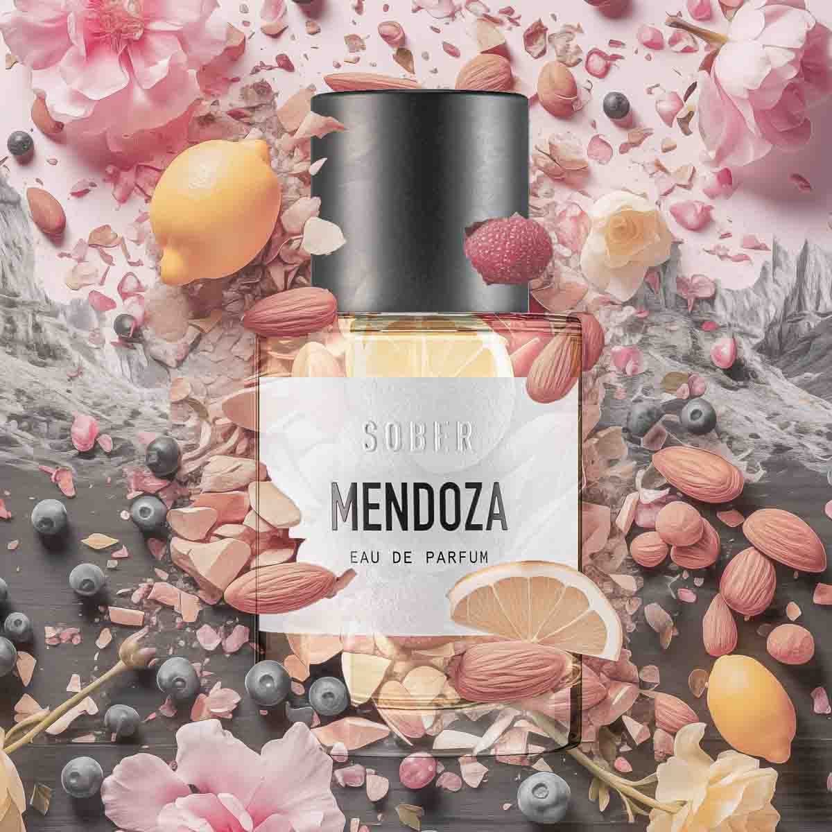 Elegante Verpackung des MENDOZA Eau de Parfum, perfekte Geschenkidee für Duftliebhaber.