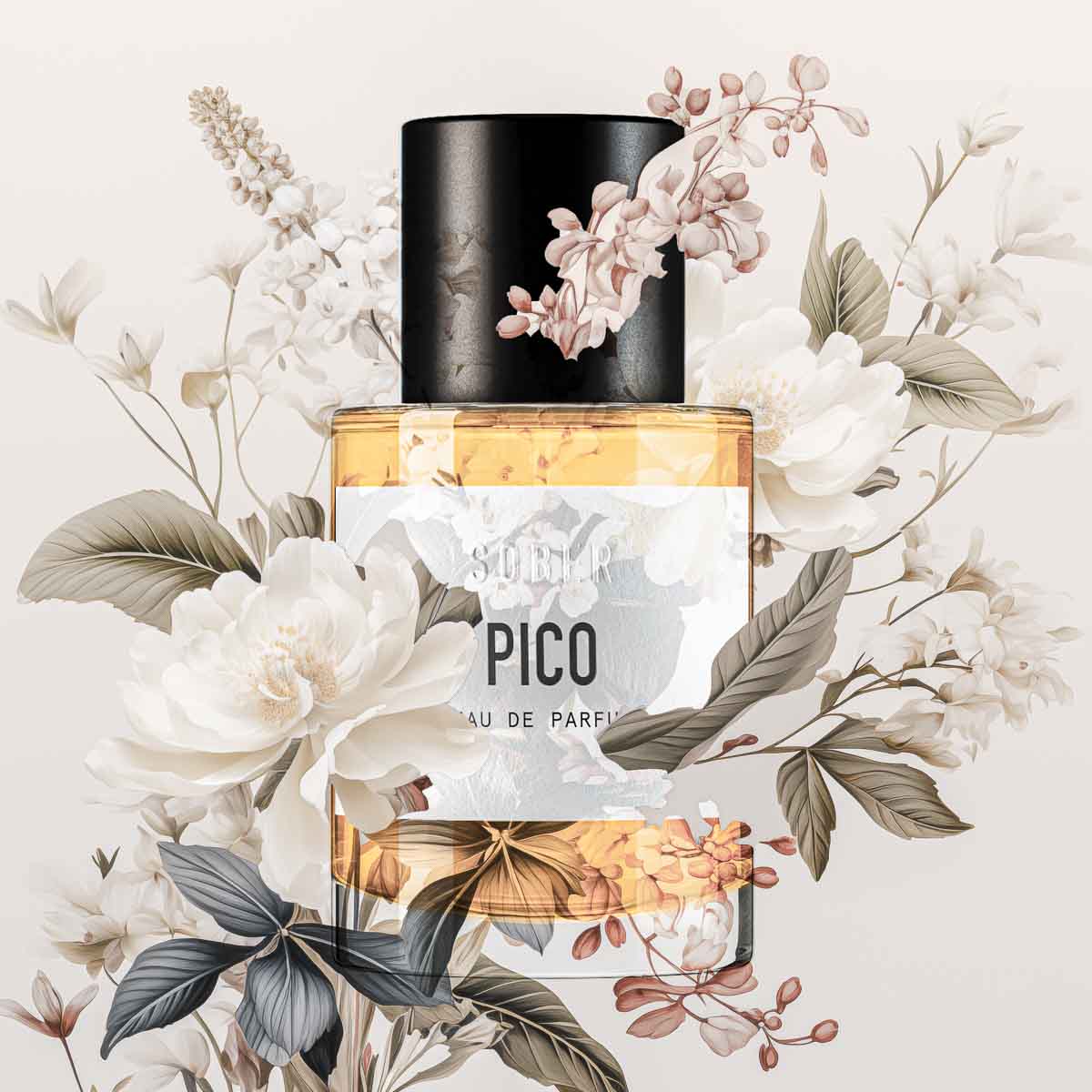 Elegante Verpackung des PICO Eau de Parfum von sober, ideal für Geschenke.