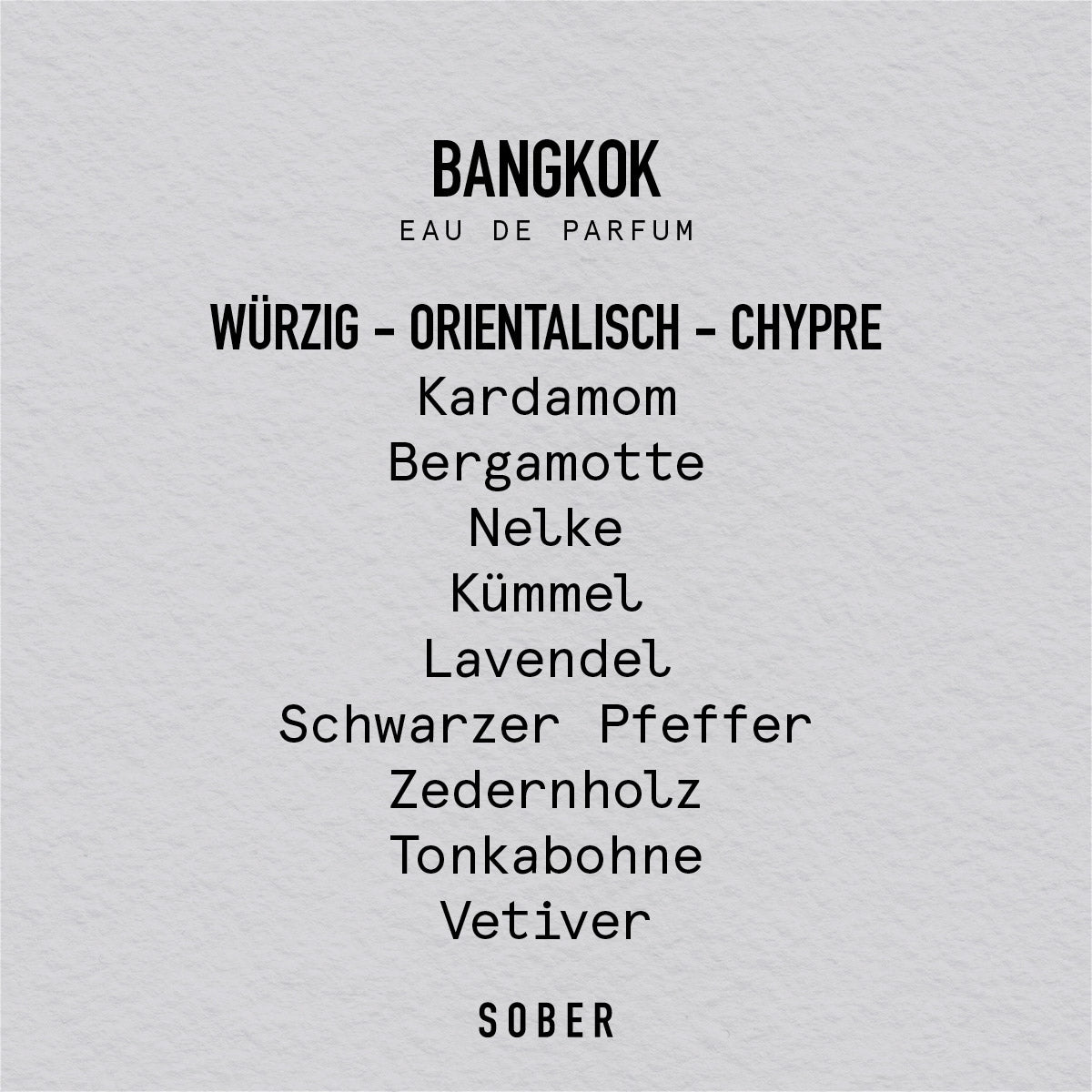 Verpackung des BANGKOK Eau de Parfum mit stilvollem Branding, gehört zur ekovita Kollektion.