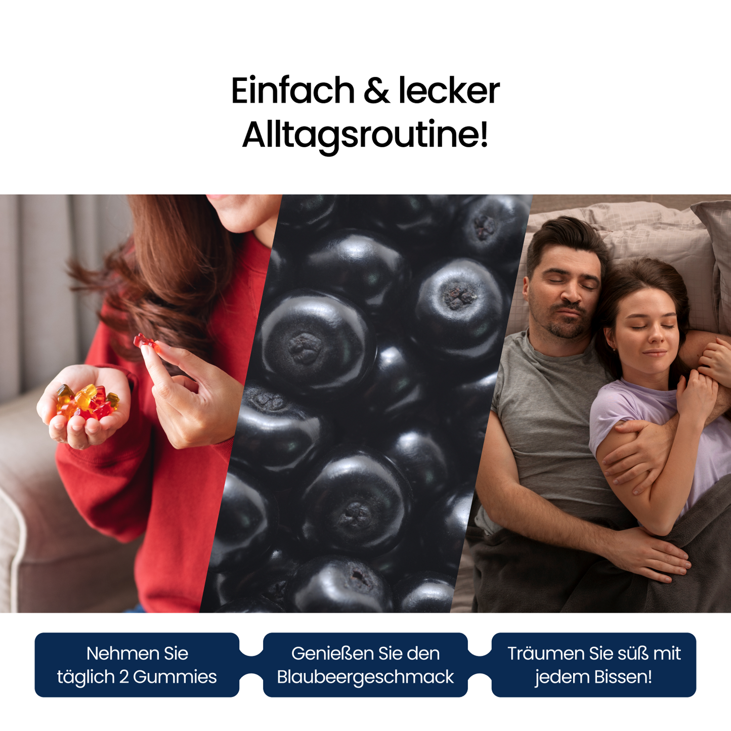 Melatonin Gummibärchen mit Magnesium & Vitamin B6 – Heidelbeere