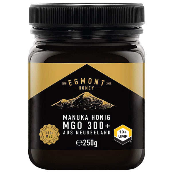Premium Manuka Honig MGO 300+ in einem eleganten Glas, ideal für gesundheitliche Vorteile.
