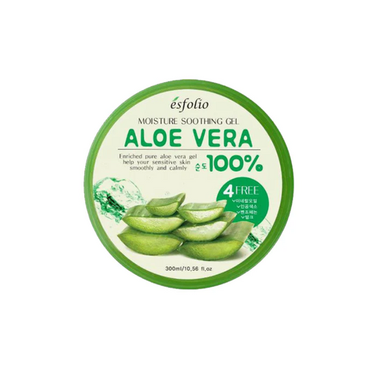 Esfolio Moisture Soothing Aloe Vera Gel in 300 ml Verpackung, ideal für feuchtigkeitsspendende Hautpflege.