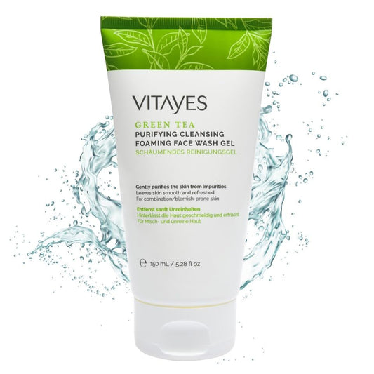 Green Tea Schäumendes Reinigungsgel 150 ml von Vitayes für sanfte Hautreinigung.
