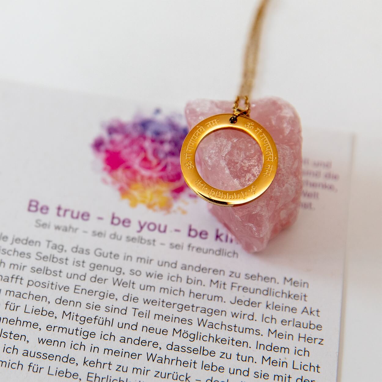 Spirituelle Kette | vergoldet & silber | Ganesha Mantra Gravur