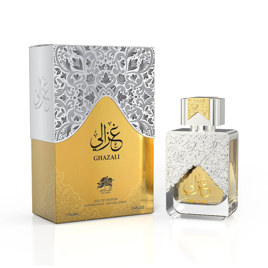 Al Fares Ghazali Eau de Parfum 100ml in eleganter Flasche, ideale Wahl für Liebhaber arabischer Parfums.
