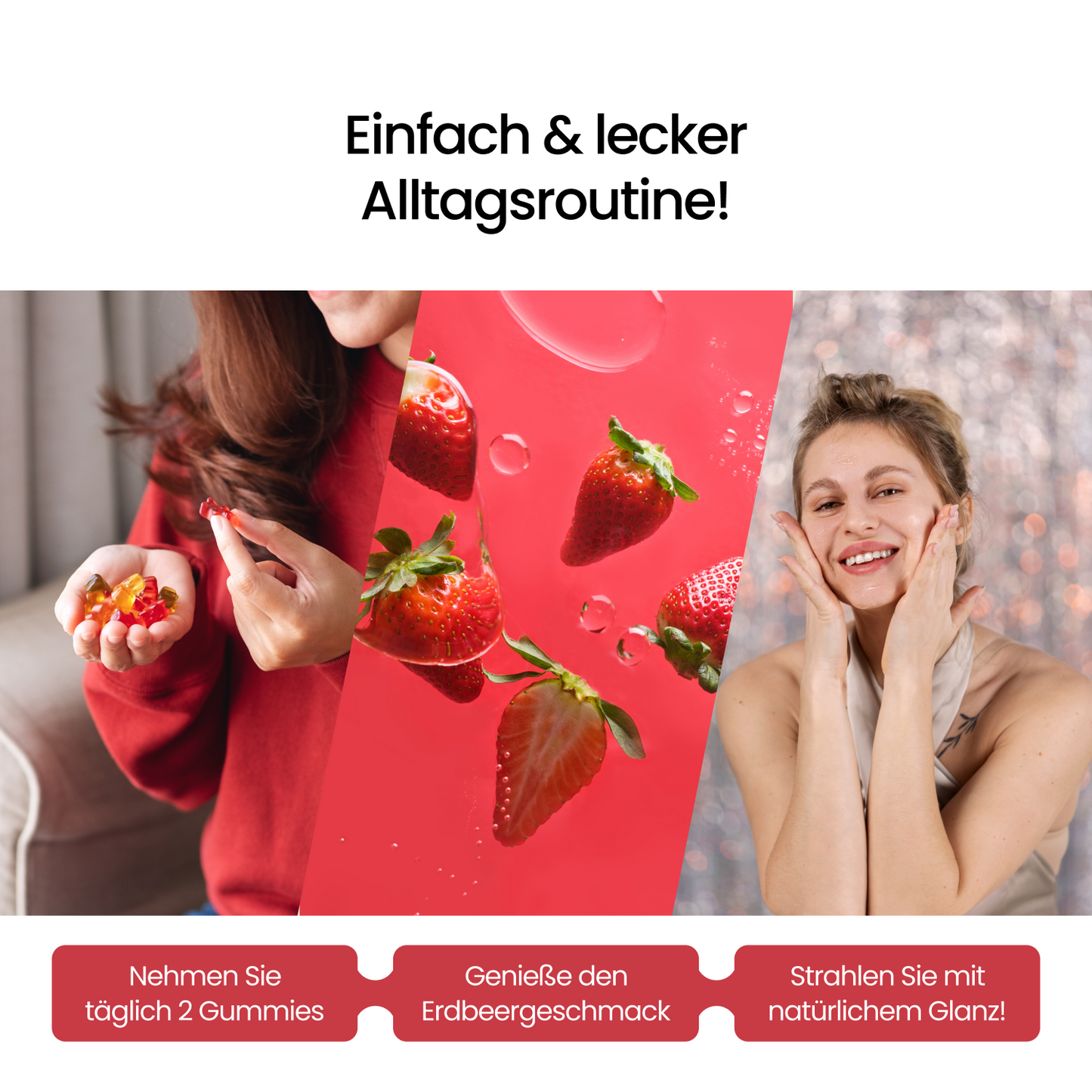 L-Glutathion Gummibärchen mit Vitamin C & Zink – Erdbeere