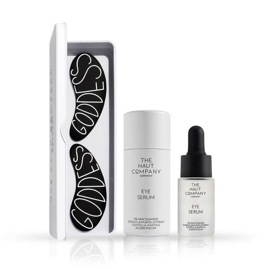 Goddess Eye Pads und Serum von ekovita für intensive Augenpflege mit Hyaluronsäure.