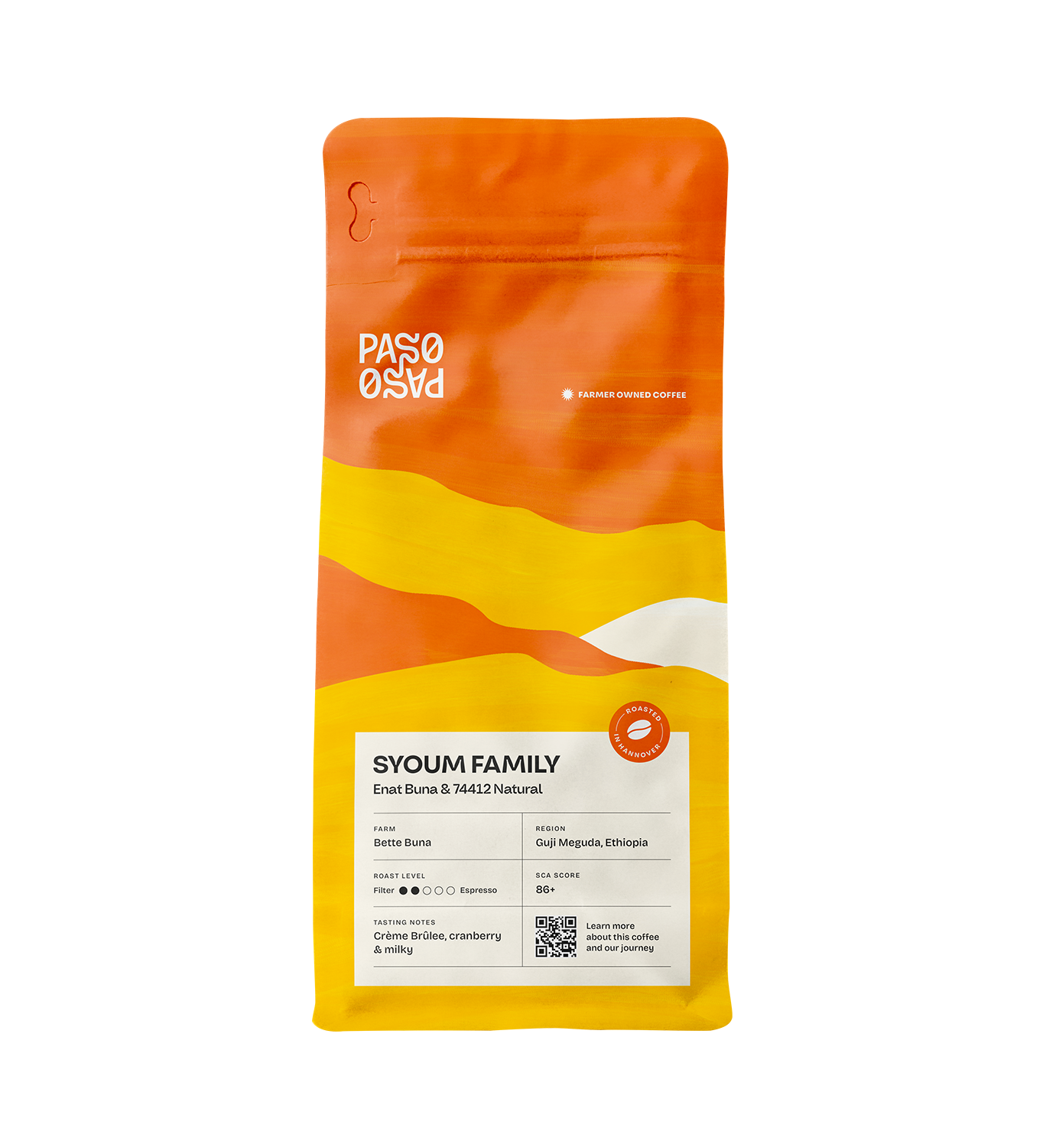Premium Filterkaffee ekovita Ethiopia Heirloom in einer eleganten Verpackung aus nachhaltigem Material.