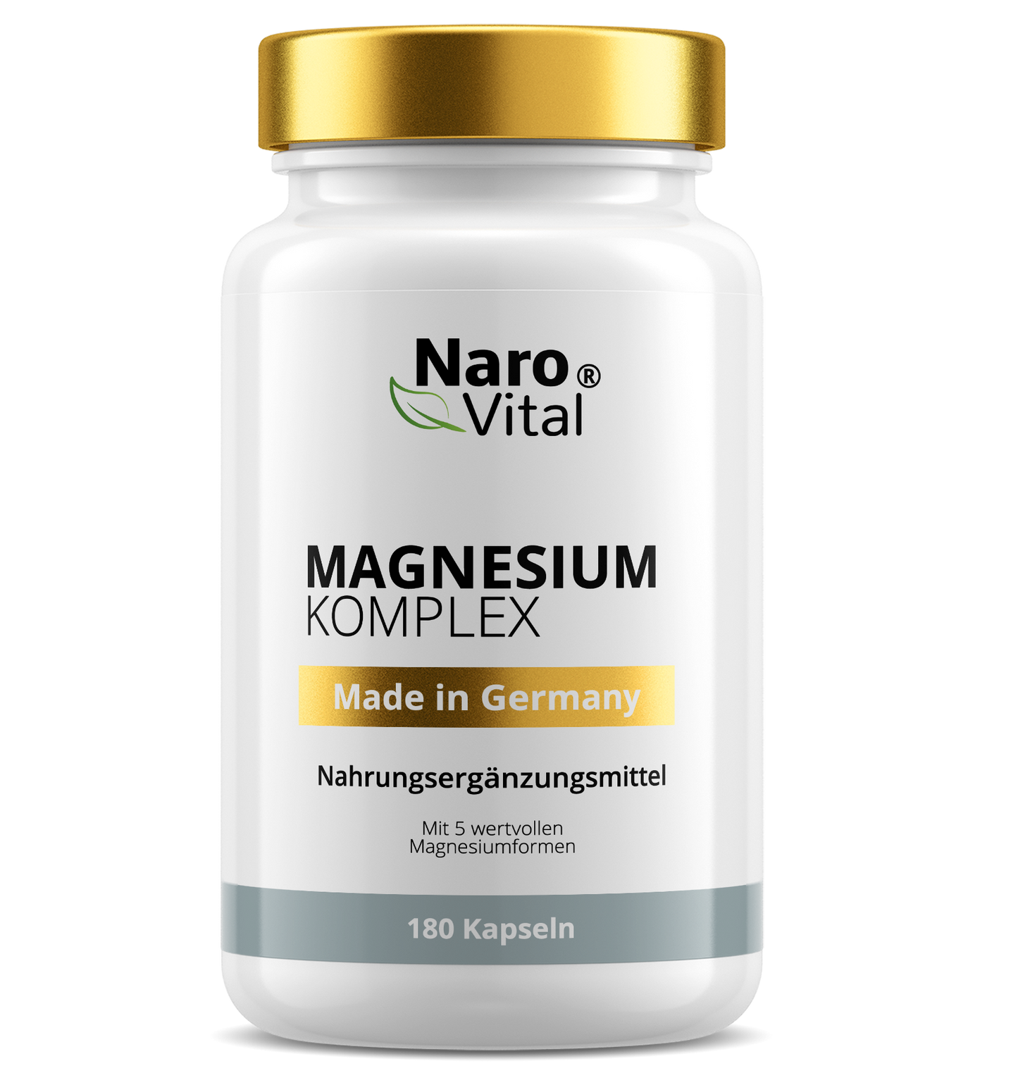 Hochdosierter Magnesium Komplex von ekovita in einer stilvollen Verpackung zur Unterstützung der Muskelfunktion.