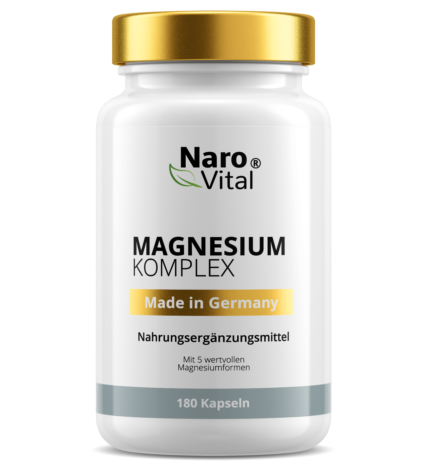 Hochdosierter Magnesium Komplex von ekovita in einer stilvollen Verpackung zur Unterstützung der Muskelfunktion.