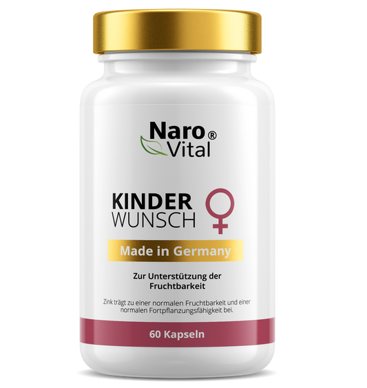 Hochdosierte Kinderwunsch Pränatale Vitamine von ekovita in einer eleganten Verpackung.