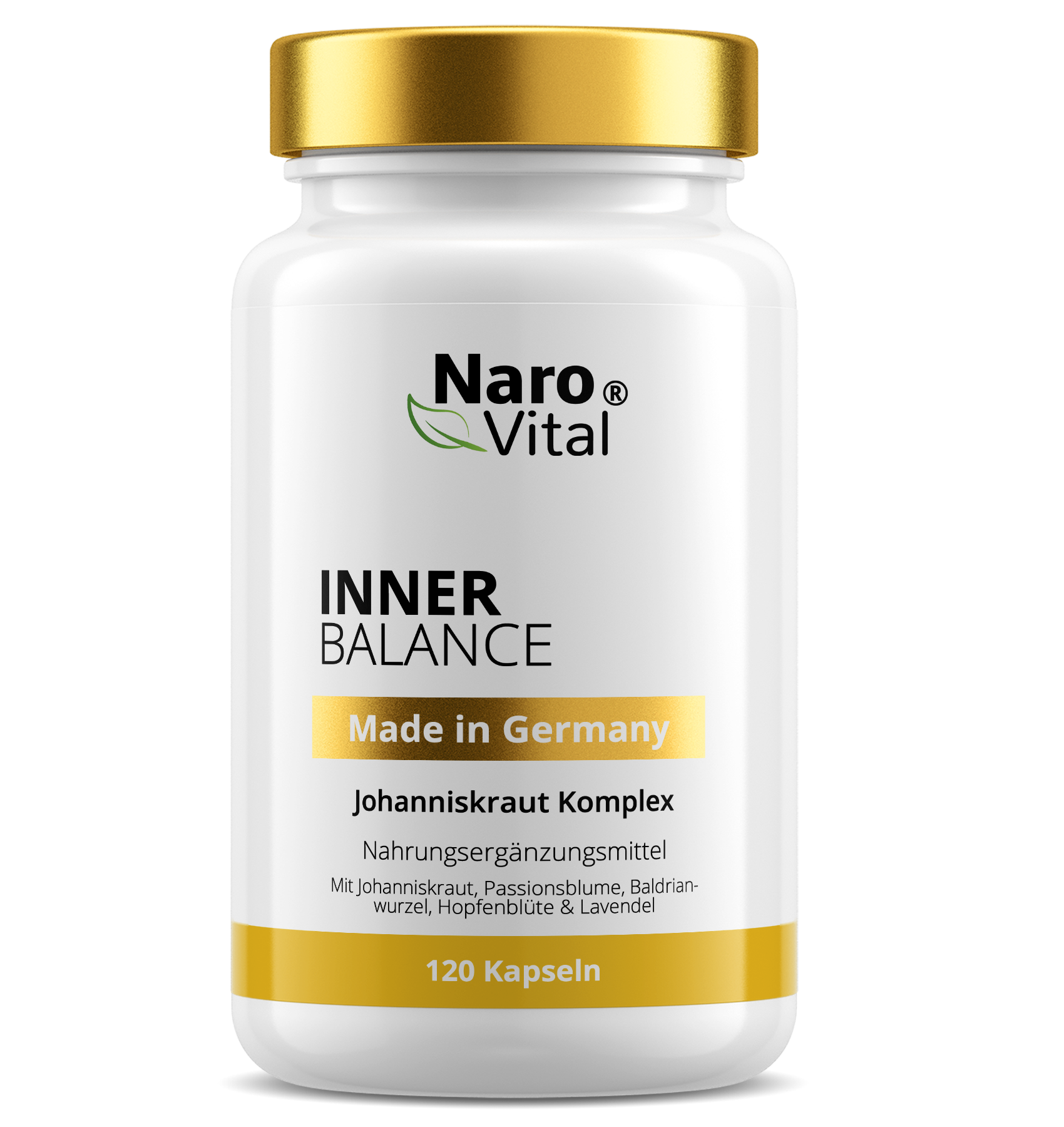 Inner Balance Johanniskraut Komplex von NaroVital – hochdosiertes Nahrungsergänzungsmittel für Energie und Balance.