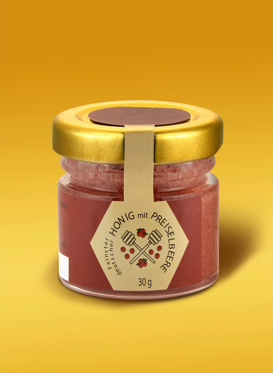 Premium Honig mit Preiselbeeren von ekovita, reich an natürlichen Zutaten und gesundheitlichen Vorteilen.
