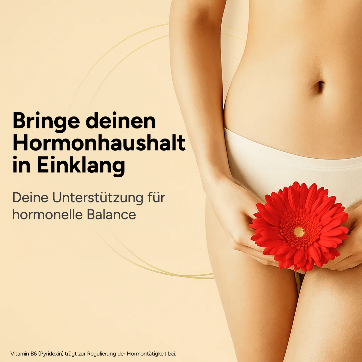 Hormon Balance Flasche mit Kapseln, ideal für das hormonelle Gleichgewicht bei Frauen.