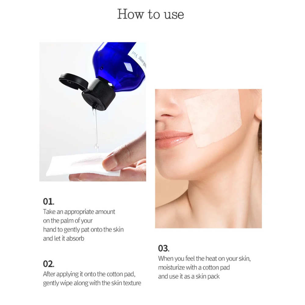 Detailansicht des Pyunkang Yul Essence Toners mit Zutatenliste und Anwendungshinweisen auf der Rückseite.