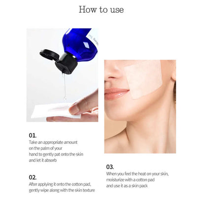 Detailansicht des Pyunkang Yul Essence Toners mit Zutatenliste und Anwendungshinweisen auf der Rückseite.