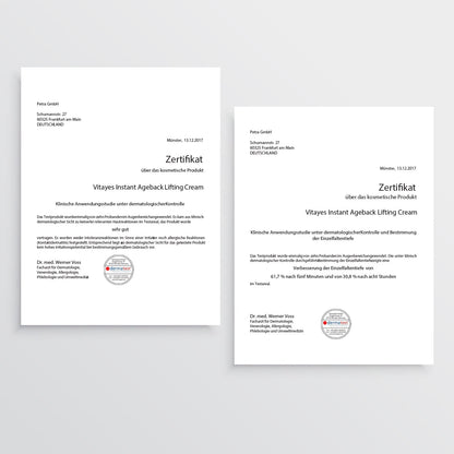 Kundenfeedback zur Instant Ageback™ Creme von Vitayes, effektiv gegen Falten und für glatte Haut.