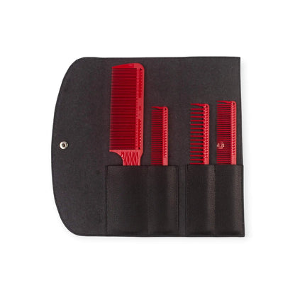 JRL Barber Kämme im Rot-Set für professionelle Friseurpflege von hairOne.