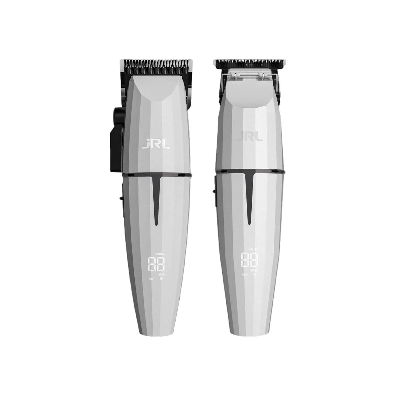 JRL Combo Kit 1 in Limited White Ghost Edition: Haarclipper und Zubehör für Friseurbedarf in elegantem Design.