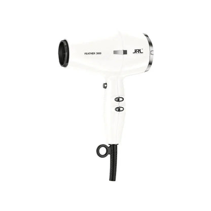 Verpackung des JRL Feather 3660, präsentiert den ultraleichten Haartrockner für effizientes Styling.