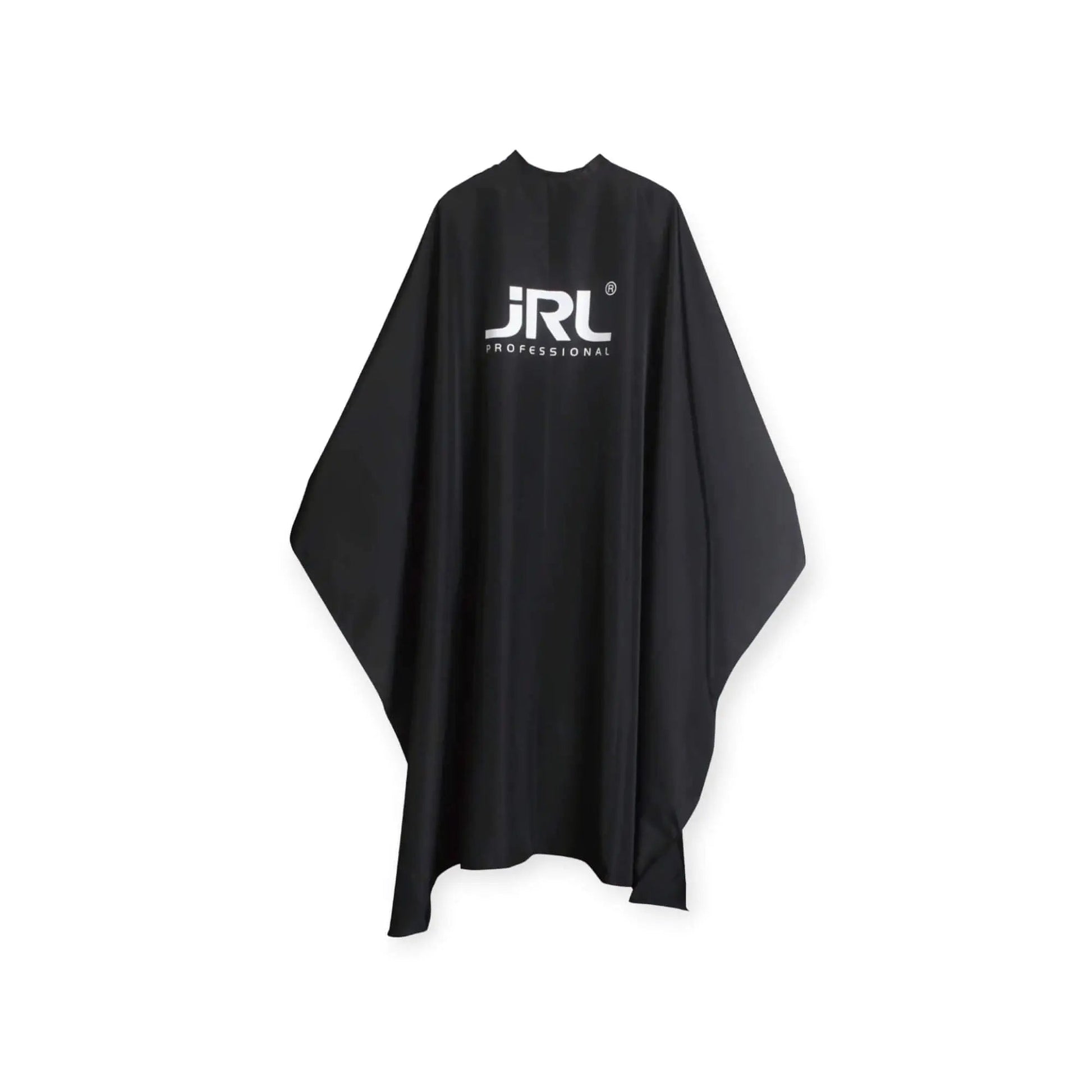 Schwarzer, umweltfreundlicher Friseurumhang von hairOne für professionellen Friseurbedarf.