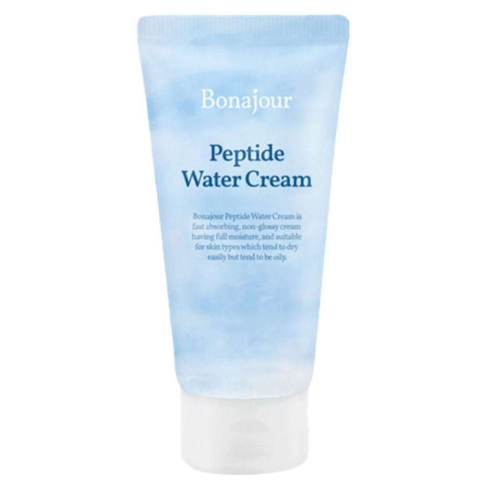 Bonajour Peptide Water Cream 100 ml in einer eleganten Verpackung, ideal für feuchtigkeitsarme, fettige Haut.