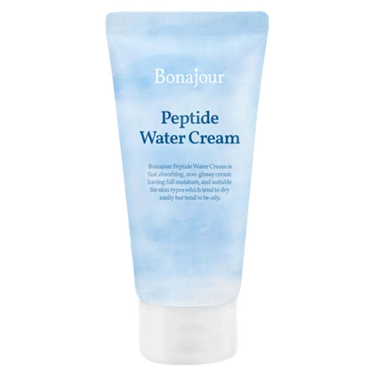 Bonajour Peptide Water Cream 100 ml in einer eleganten Verpackung, ideal für feuchtigkeitsarme, fettige Haut.