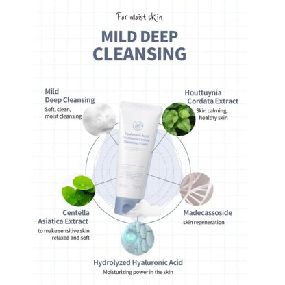 Sanfter Reinigungsschaum mit Houttuynia Cordata für die tägliche Gesichtsreinigung und Feuchtigkeitsversorgung.