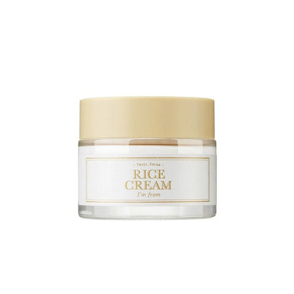 Die I’m from Rice Cream im weißen Tiegel, verstärkt die Feuchtigkeitspflege für eine glatte Haut.