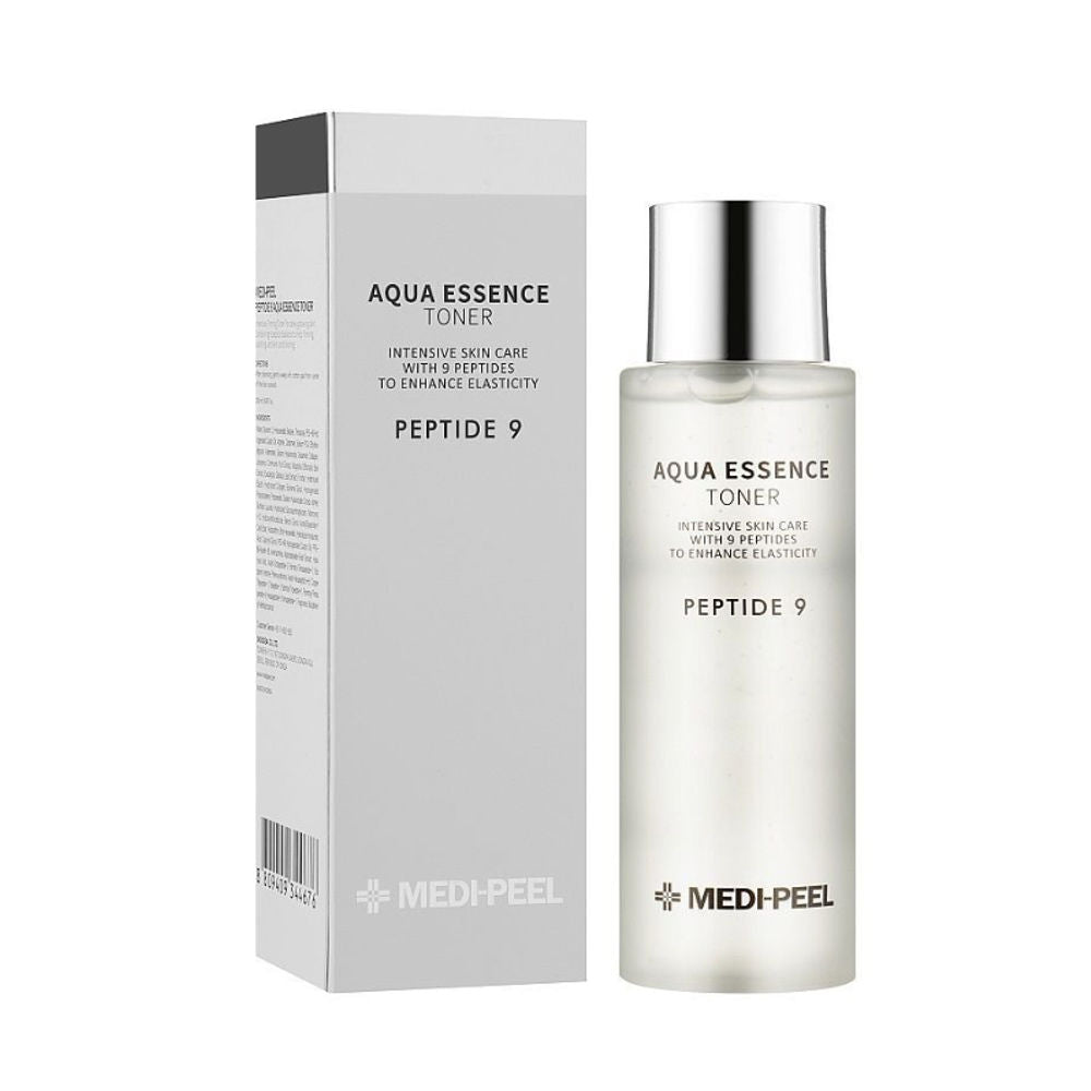 Medi-Peel Peptide 9 Toner 250 ml in eleganter Flasche, ideal für feuchtigkeitsspendende Anti-Aging Hautpflege.