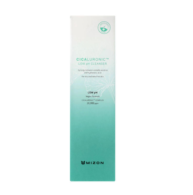 MIZON Cicaluronic Low pH Cleanser 120 ml in elegantem Flakon für sanfte Gesichtsreinigung.