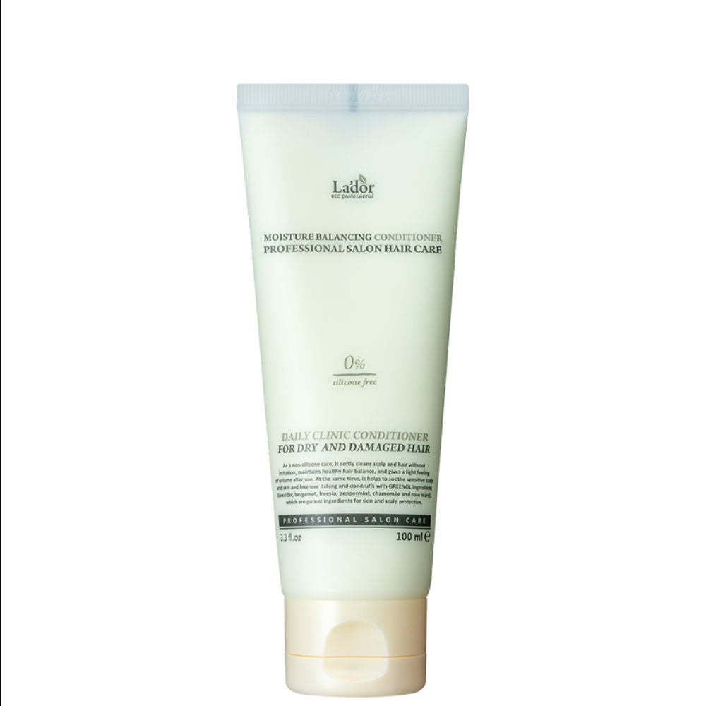 LADOR Moisture Balancing Conditioner in eleganter 100 ml Verpackung für intensive feuchtigkeitsspendende Haarpflege.