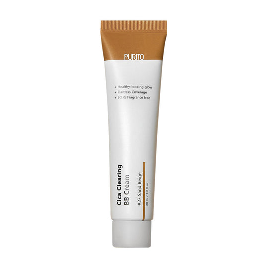 Purito Cica Clearing BB Cream #27 für sensible Haut in Sand Beige, 30 ml, mit Centella Asiatica.