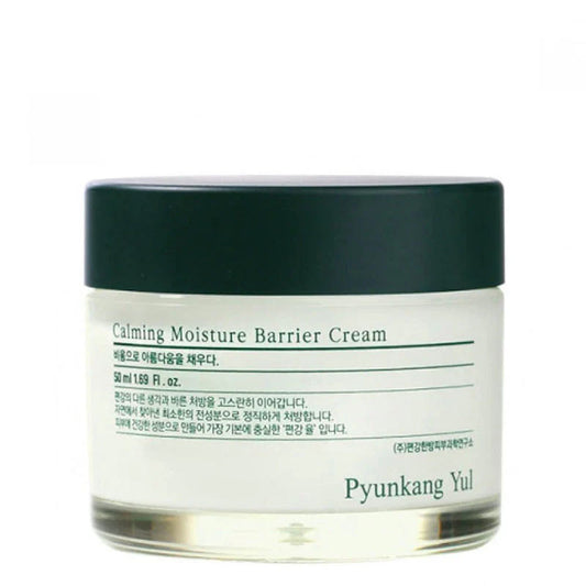 Pyunkang Yul Calming Moisture Barrier Cream in einem eleganten Tiegel, ideal für trockene Haut.