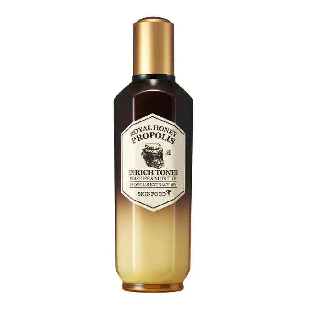 SKINFOOD Royal Honey Propolis Toner in eleganter Verpackung, ideal für Anti-Aging Hautpflege.