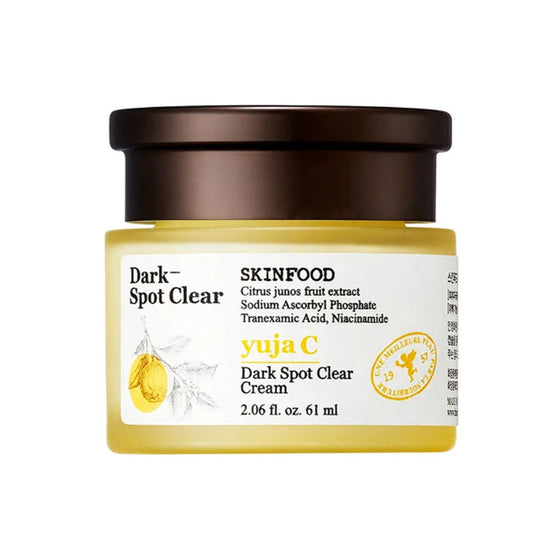 SKINFOOD Yuja C Dark Spot Clear Cream in 61 ml, ideal zur Reduzierung von Pigmentflecken für strahlende Haut.
