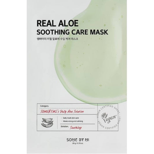 SOME BY MI Real Aloe Soothing Care Mask mit 20g, beruhigende Gesichtsmaske für empfindliche Haut.