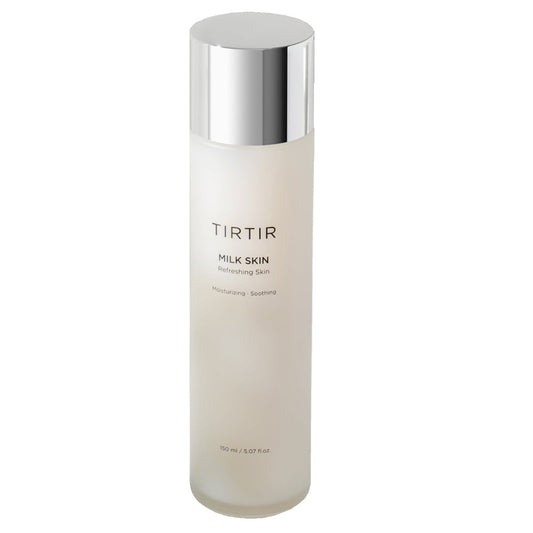 TIRTIR Milk Skin Toner 150 ml Flasche mit elegantem Design, ideal für die Hautpflege mit koreanischer Kosmetik.