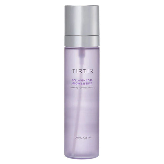 Collagen Core Glow Essence von TIRTIR in einer eleganten Flasche, ideal für die Hautpflege mit Hyaluronsäure und Niacinamid.