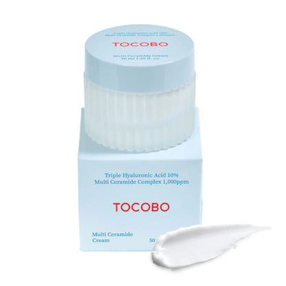 Verpackung der TOCOBO Multi Ceramide Cream, zeigt das ansprechende Design der koreanischen Kosmetik.