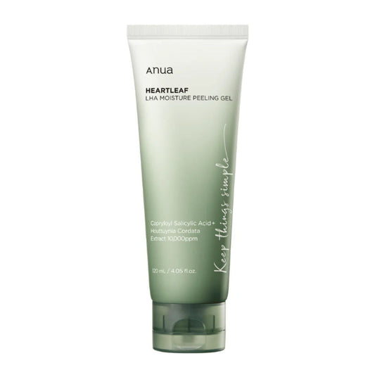 Anua Heartleaf LHA Moisture Peeling Gel in der 120 ml Tube, ideal für sanftes Peeling empfindlicher Haut.