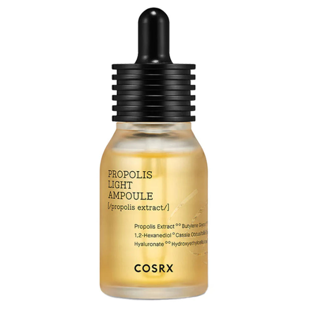 COSRX Propolis Light Ampoule in 30 ml Flasche, ideal für intensive Feuchtigkeitspflege trockener Haut.