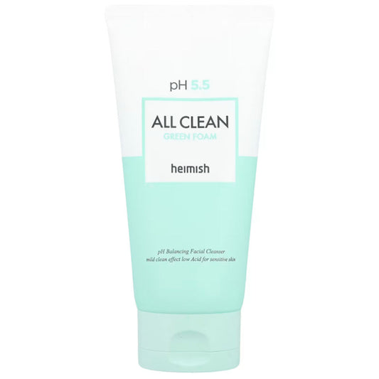 Heimish All Clean Green Foam, 150 ml, hypoallergener Reinigungsschaum für sanfte Hautpflege