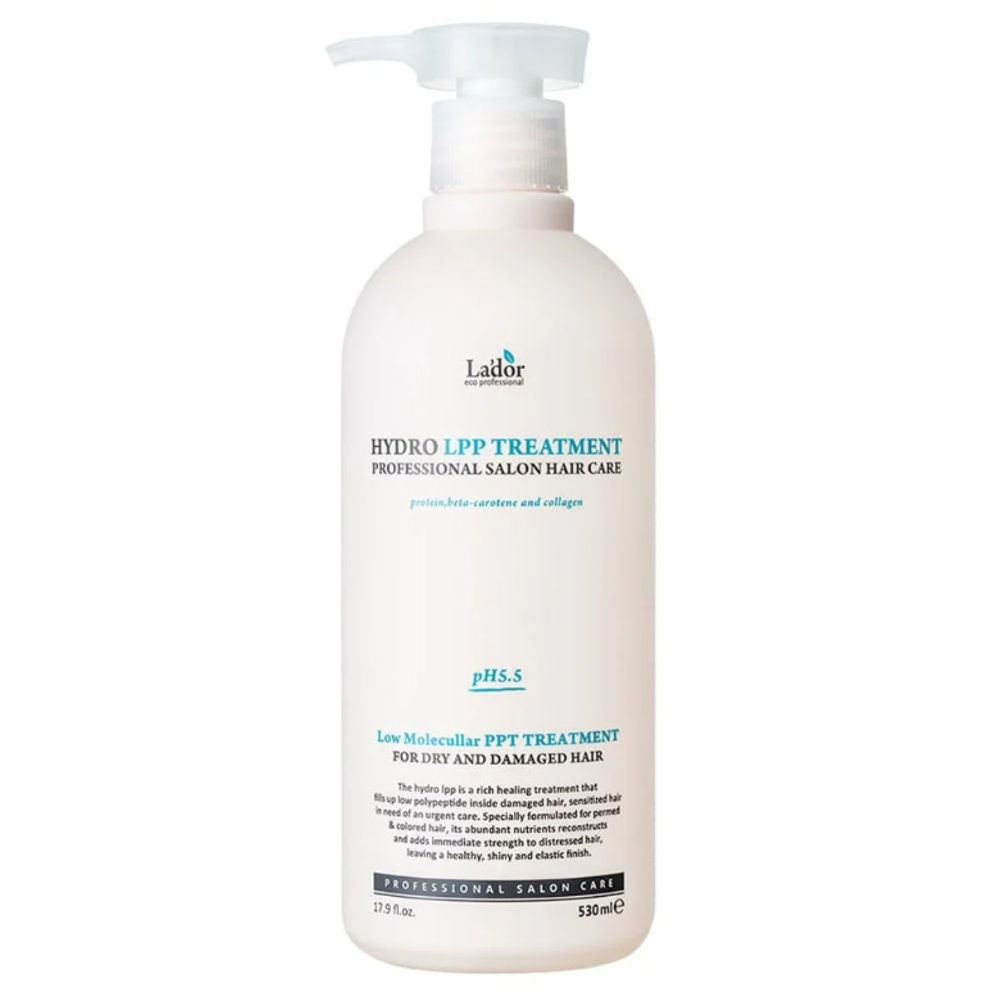 Lador Hydro LPP Treatment 530 ml in eleganter Flasche für gesunde, glänzende Haare mit intensiver Haarpflegewirkung.