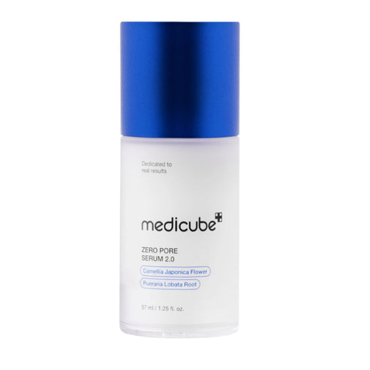 Medicube Zero Pore Serum 2.0 in einer eleganten Verpackung, optimiert für vergrößerte Poren in der Gesichtspflege.