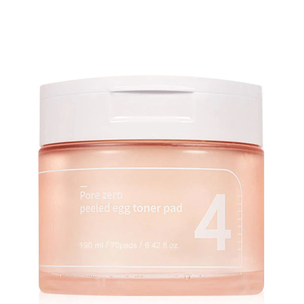 Numbuzin No.4 Pore Zero Peeled Egg Toner Pad - 70 Pads, effektive Porenverfeinerung für strahlende Haut.