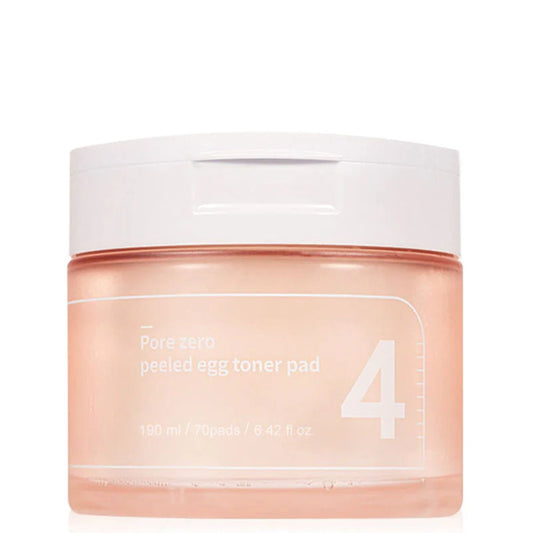 Numbuzin No.4 Pore Zero Peeled Egg Toner Pad - 70 Pads, effektive Porenverfeinerung für strahlende Haut.