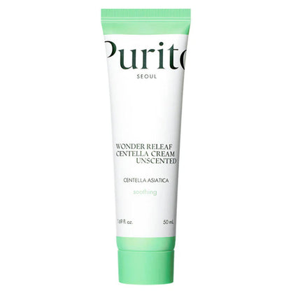 PURITO SEOUL Wonder Releaf Centella Cream für sensible Haut in 50 ml Tubenverpackung, beruhigende Hautpflege.