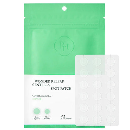 Purito Wonder Releaf Centella Spot Patch in der Verpackung, ideal für die Behandlung von Hautunreinheiten.