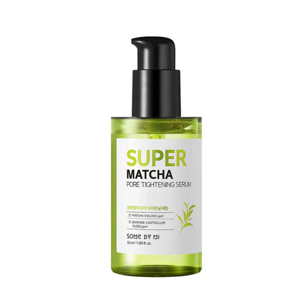 SOME BY MI Super Matcha Pore Tightening Serum in einer eleganten Flasche, ideal für die koreanische Skincare.